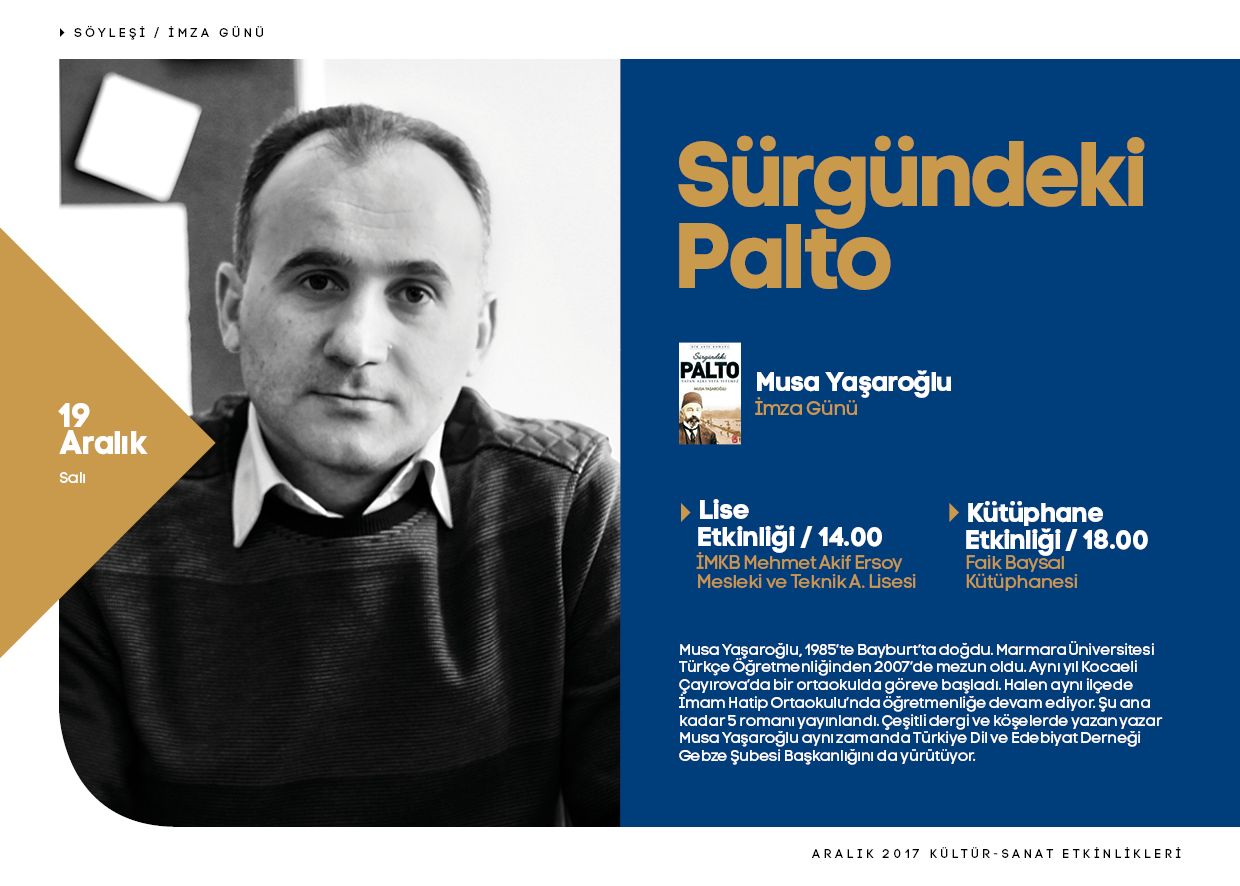 Yaşaroğlu ‘Sürgündeki Palto’yu anlatacak