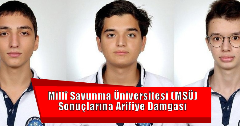 Arifiye Necmettin Erbakan Fen Lisesinden 3 öğrenci Türkiye sıralamasında ilk bine girdi.