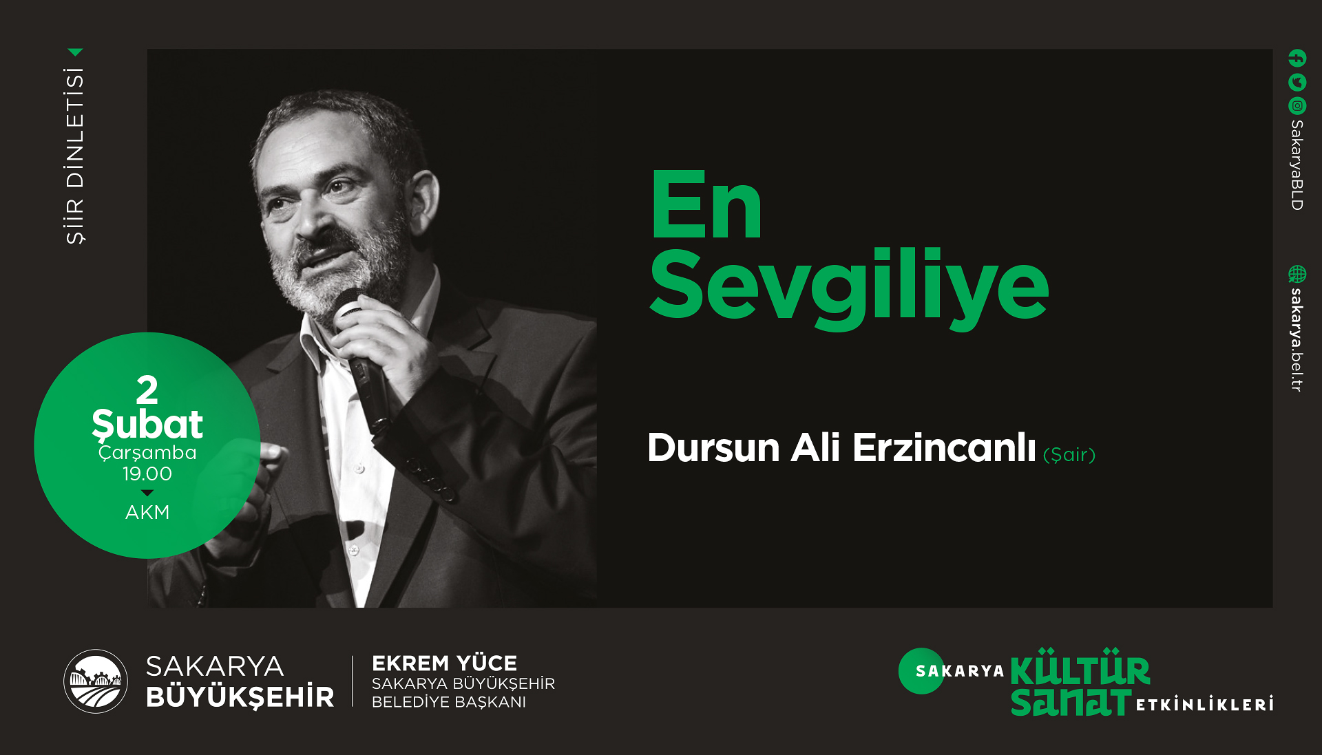 Kültür sanat etkinliklerinin konuğu Dursun Ali Erzincanlı