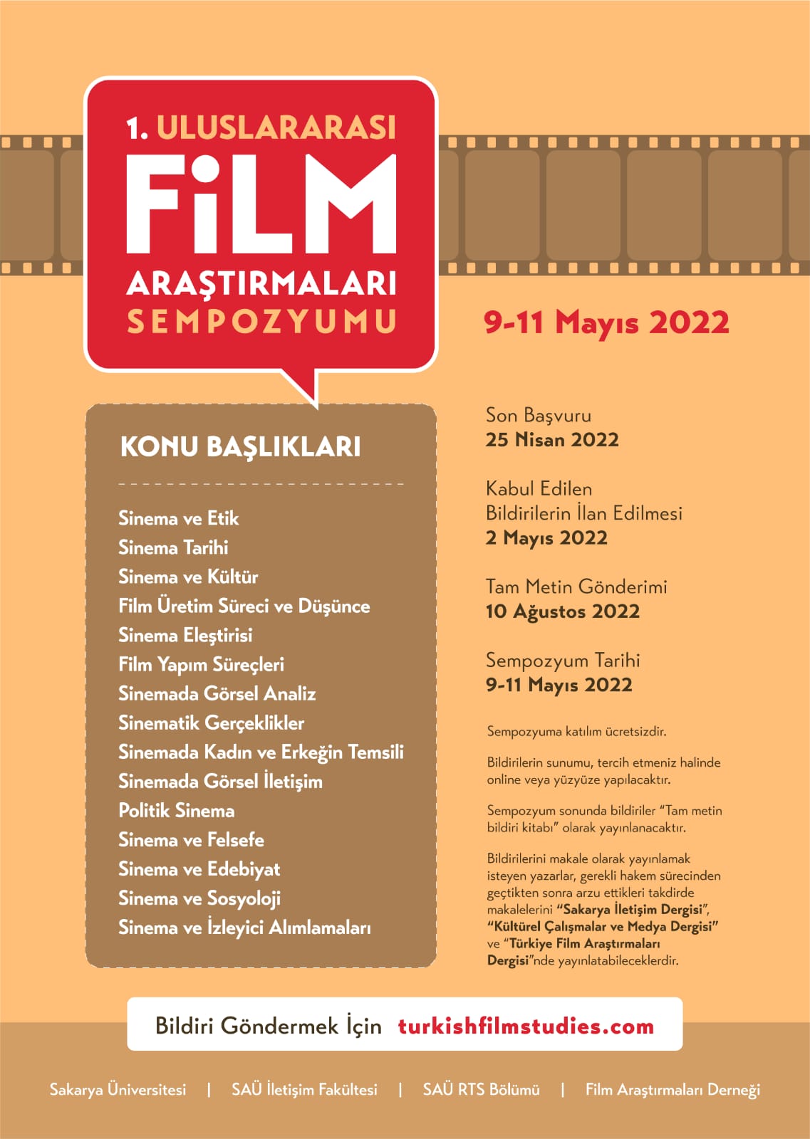 Uluslararası Film Araştırmaları Sempozyumuna Sayılı Günler Kaldı