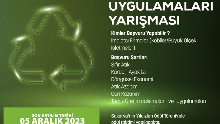 “Sürdürülebilir Sanayi İçin Atık Azaltım Uygulamaları Ödülü” Başvuruları Uzatıldı