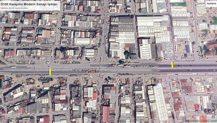 D-100 Modern Sanayi ışıklarında çalışma uyarısı