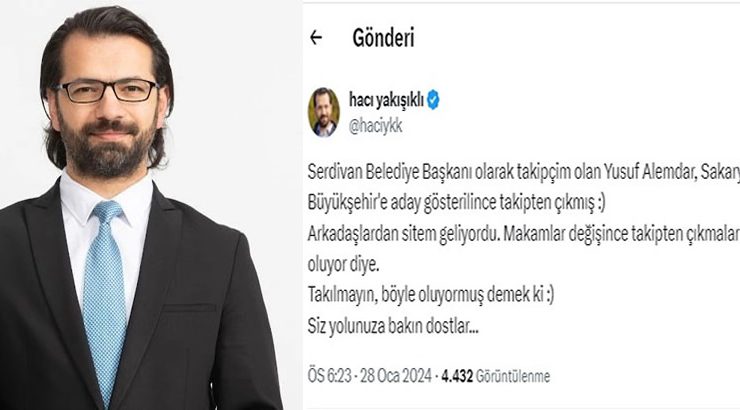 Hacı Yakışıklı’dan Büyükşehir Adayı Yusuf Alemdar’a sitem mesajı