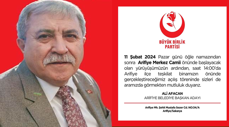 BBP Arifiye İlçe Teşkilatı açılıyor