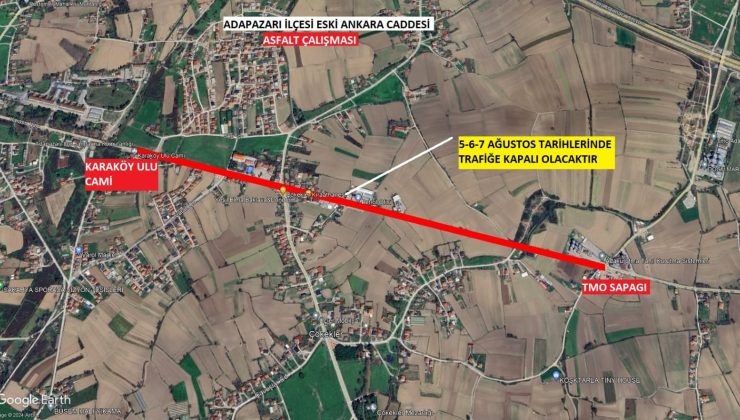 O güzergâh 2 gün trafiğe kapanacak