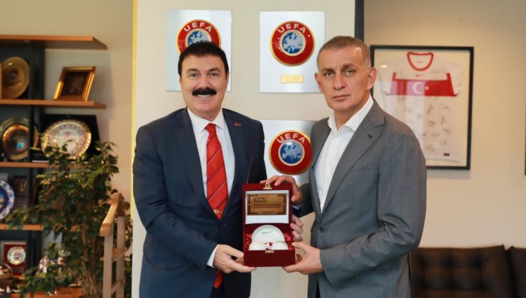 Başkan Aygündüz’den, TFF Başkanı İbrahim Ethem Hacıosmanoğlu’na ziyaret
