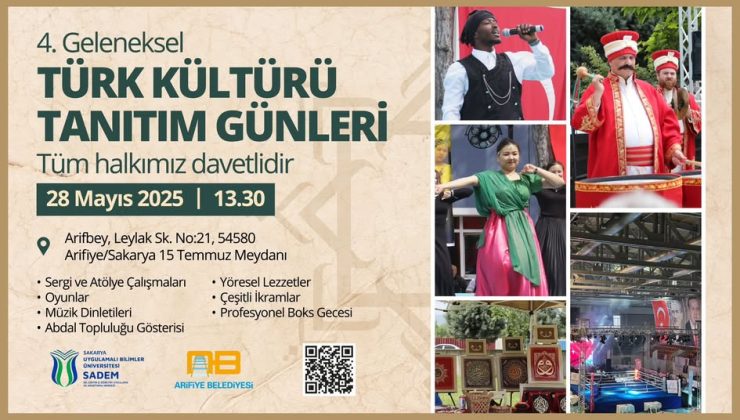Arifiye’de Türk Kültürü Tanıtım Günleri bugün başlıyor
