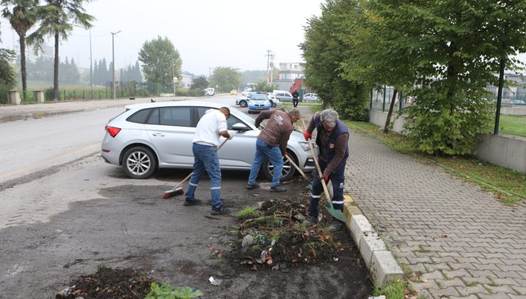Şehirlerarası Otobüs Terminali yanında temizlik çalışması