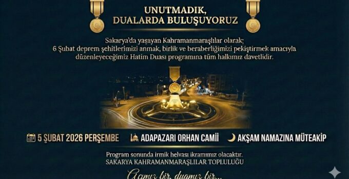Deprem Şehitleri İçin Hatim Programı