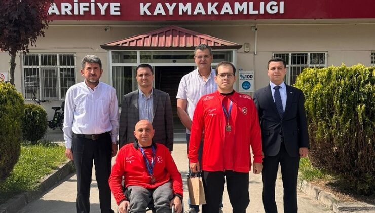 Okçuluk Avrupa Şampiyonasında Dereceye Giren Sporcular Kaymakam Pınar’ı ziyaret etti