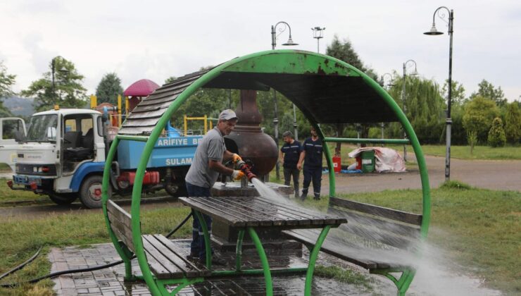 Arifiye Belediyesinden Gölbaşı Park’ta Temizlik Çalışması