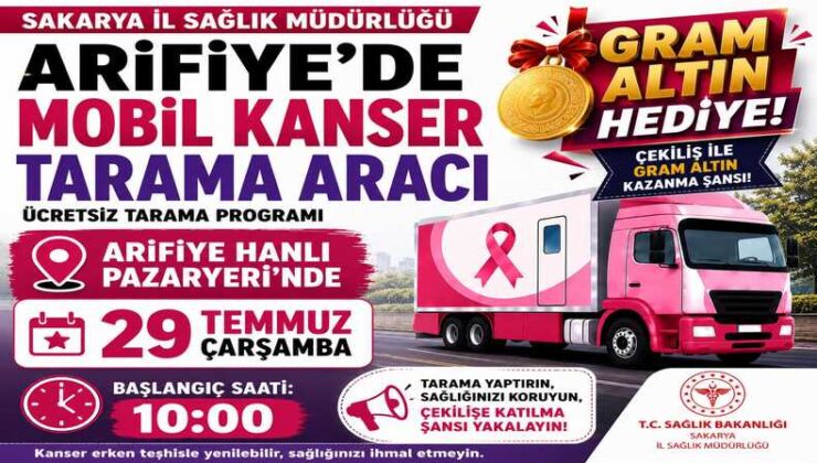 Mobil Kanser Tarama Aracı Arifiye Hanlı Pazaryerine geliyor