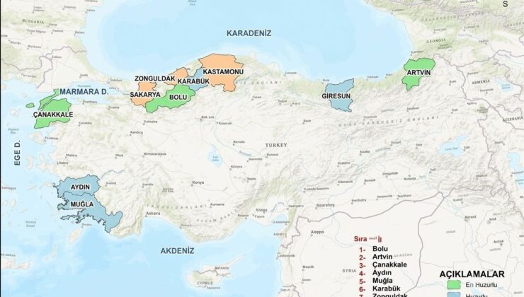 Yapay zeka Türkiye’nin en huzurlu şehirlerini açıkladı