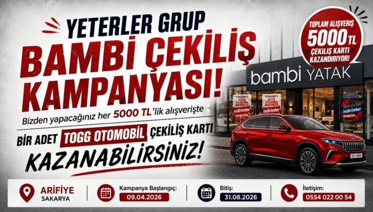 Yeterler Grup BAMBİ’den TOGG Çekiliş Kampanyasında son bir ay!