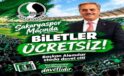 Sakaryaspor-Kütahyaspor FK karşılaşmasında biletler Başkan Yusuf Alemdar’dan…
