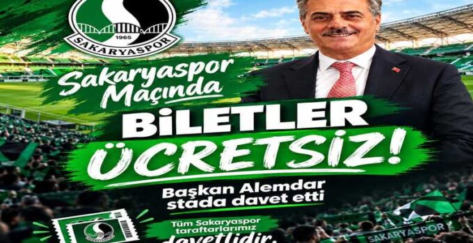 Sakaryaspor-Kütahyaspor FK karşılaşmasında biletler Başkan Yusuf Alemdar’dan…