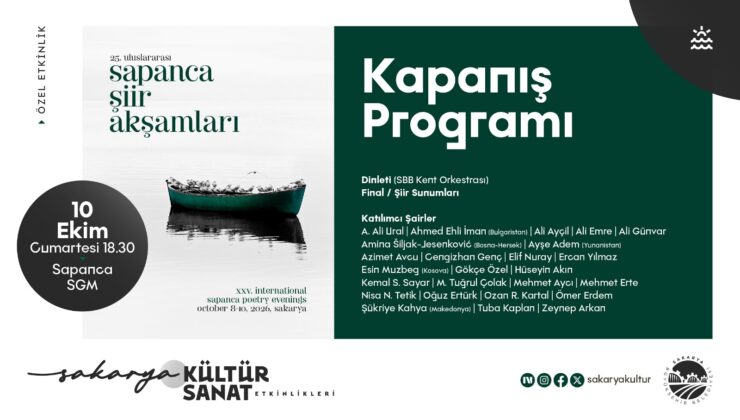 25. Uluslararası Sapanca Şiir Akşamları görkemli finalle sona erecek
