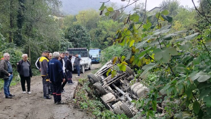 Boğazköy’de Korkutan Kaza: Beton Mikseri Devrildi, Can Kaybı veya Yaralanma Yaşanmadı